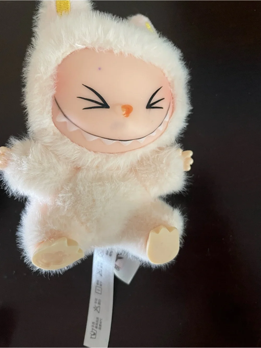 Plush Small Pet Toy - Cream Faux Fur Companion